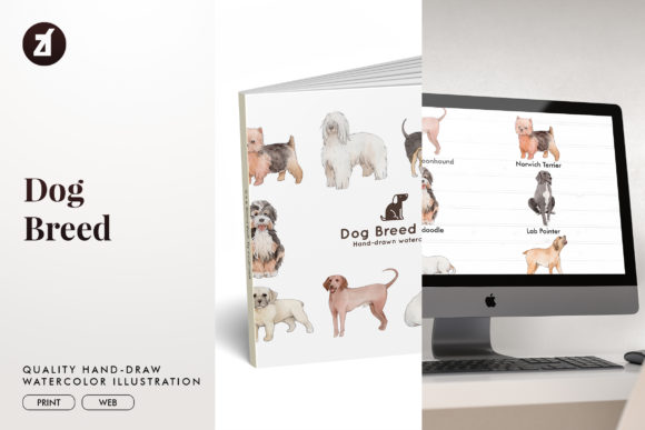 Charming Dog Breed Set 14 Illustrations for Crafters & Etsy Sellers