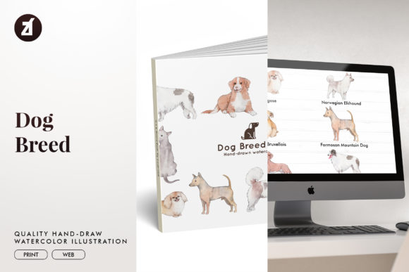 Charming Dog Breed Set 7 Illustrations for Pet-Centric Branding