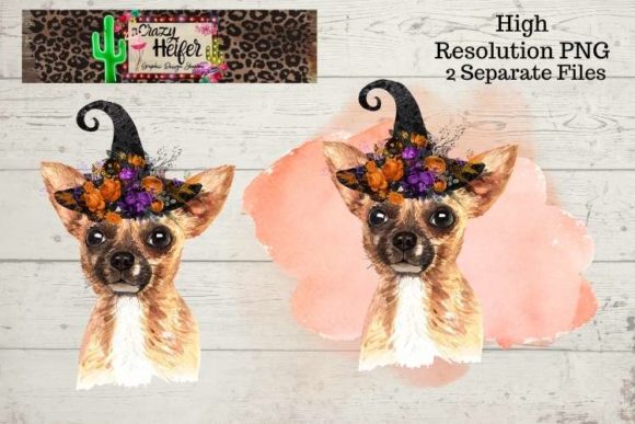 Chihuahua Halloween Witch PNG: A Festive Illustration for Seasonal Branding