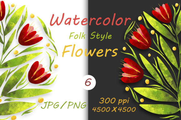 Flowers in Folk Style and Hand Drawn 06: A Fresh Illustration for Authentic Branding