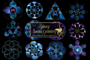 Galaxy Sacred Geometry Clipart: Illustrations for Digital Sellers and Creative Entrepreneurs