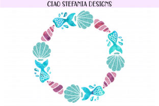 Mermaid Monogram Glitter Wreath Illustrations Review