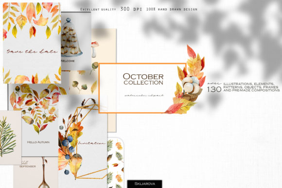 October Collection: Autumn-Inspired Illustrations for Seasonal Design Projects