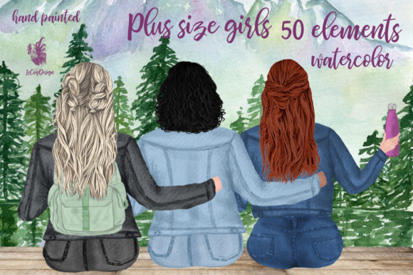 Plus Size Girls Best Friends Clipart: Illustrations That Bring Personality to Local Branding