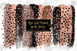 Rose Gold Cheetah Brush Strokes: A Luxurious Design Asset for Modern Illustrations
