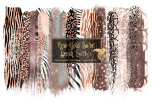 Rose Gold Safari Brush Strokes: Elegant Illustrations for Local Branding