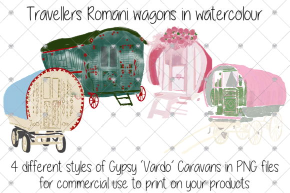 Travellers, Romani, Wagons Clipart & Illustrations for Digital Sellers