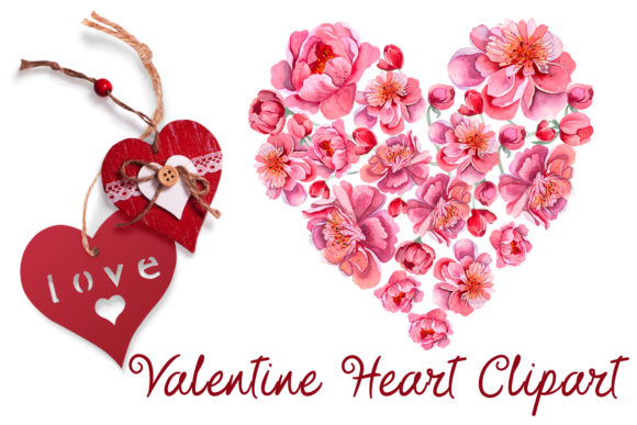 Valentine Peonies Heart Clipart. Love – A Visual Review for Etsy Sellers & Digital Product Makers