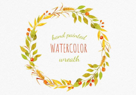 Wheat, Berries and Fall Leaves Wreath: A Seasonal Illustration for Real Crafters